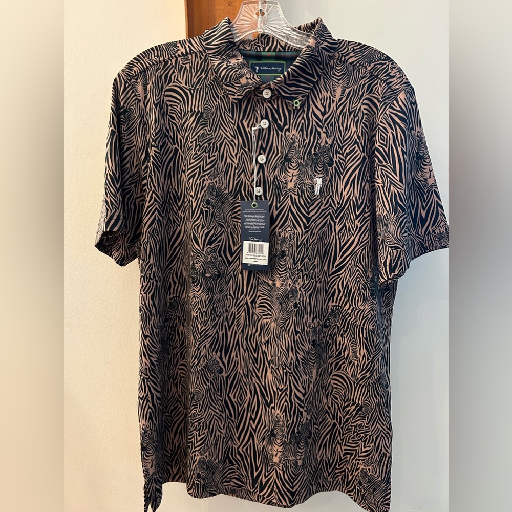William Murray Golf Shirt - Earn Stripes Polo Shirt - Size Medium